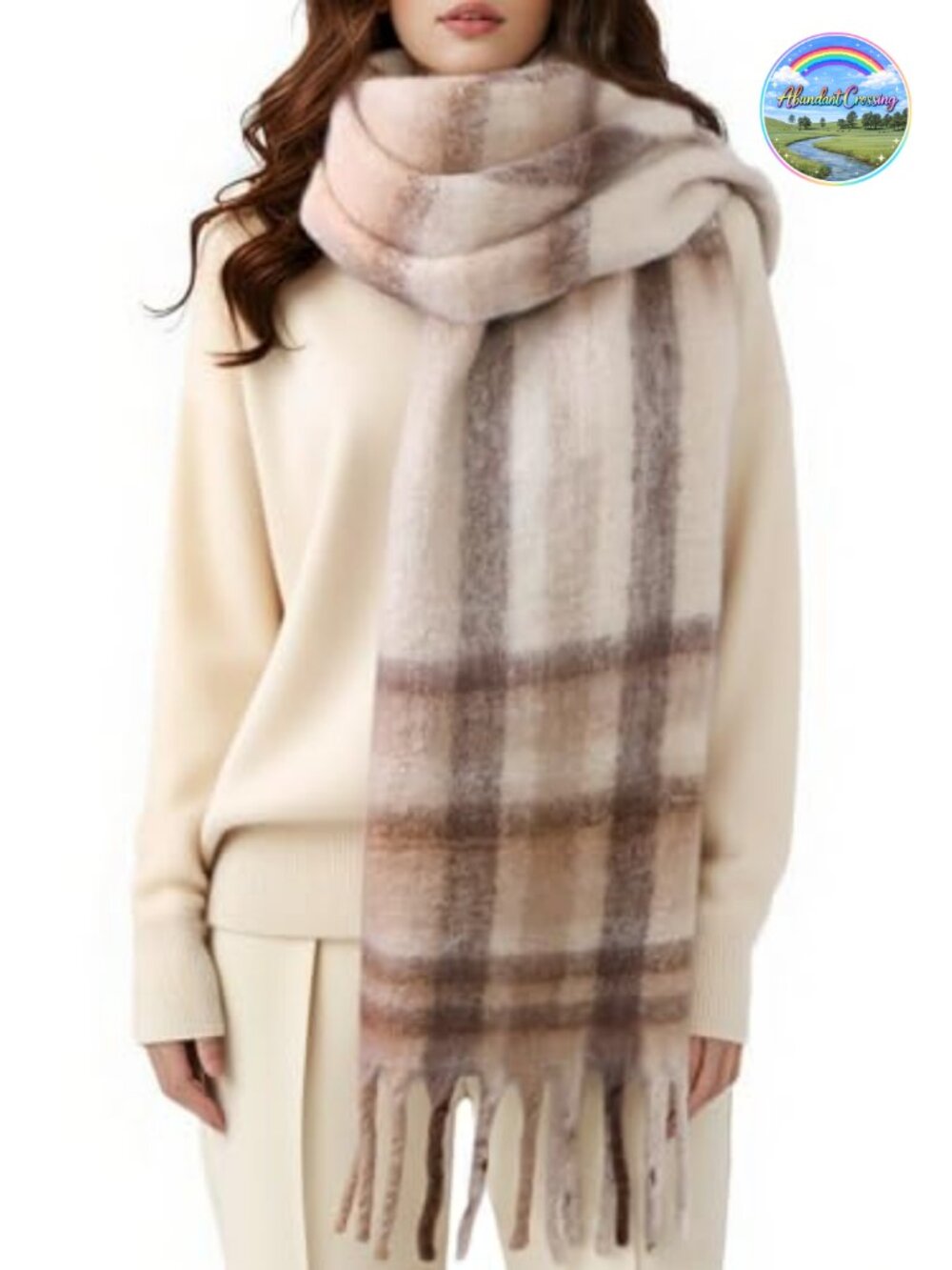Mohair Vintage Scarf Large Chunky Scarf Soft Winter Wrap for Women